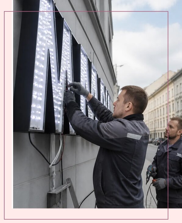 Изготовление и монтаж светодиодных LED вывесок в Мончегорске
