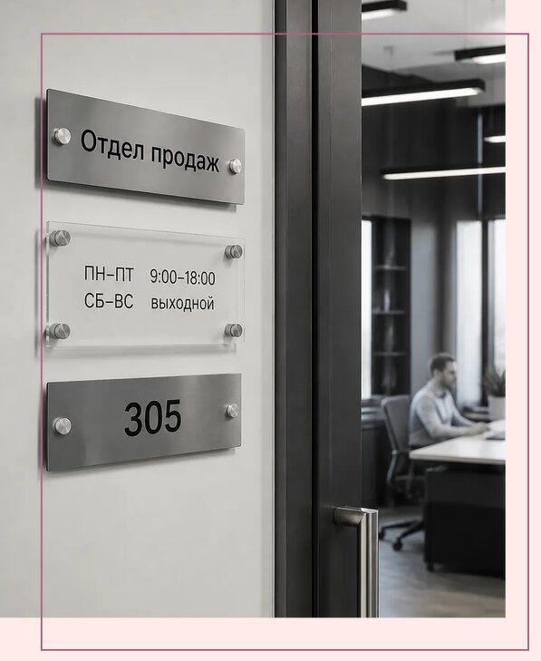 Офисные таблички на дверь в Мончегорске по цене от 4949 р. | Аванза-Мнч